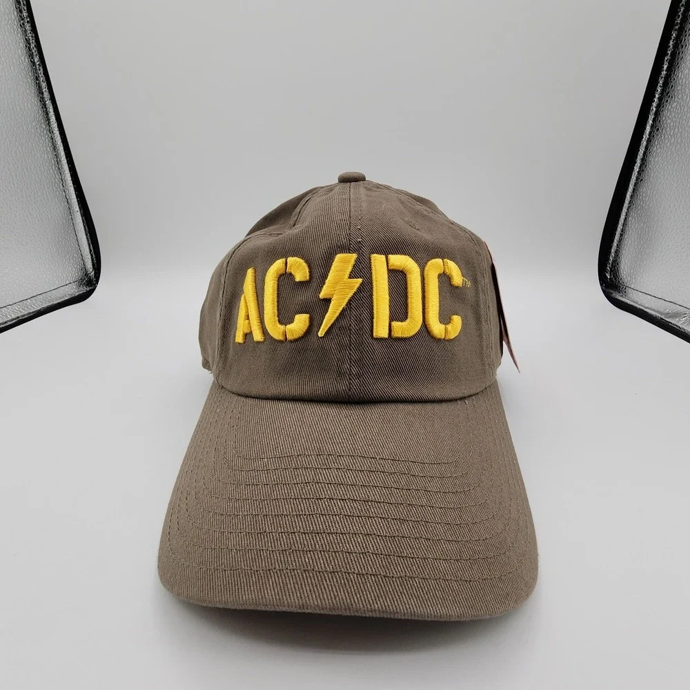 AC/DC American Needle‎ Ballpark Adjustable Hat Brown Embroidered Raised Logo NEW